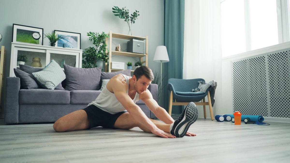 Athlete performing fitness exercise